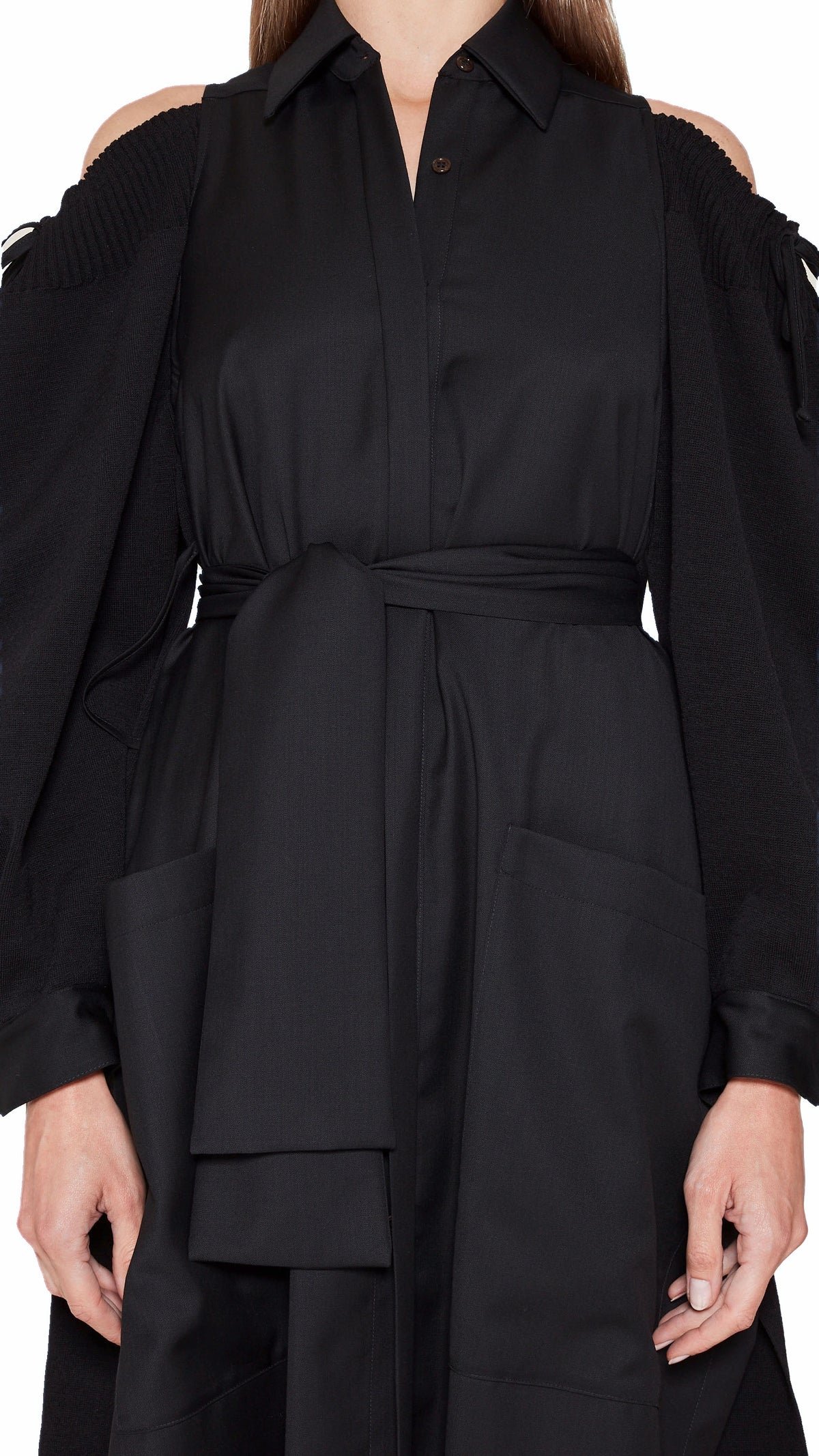 Maude Shirt Dress Women Black, detail – POAN