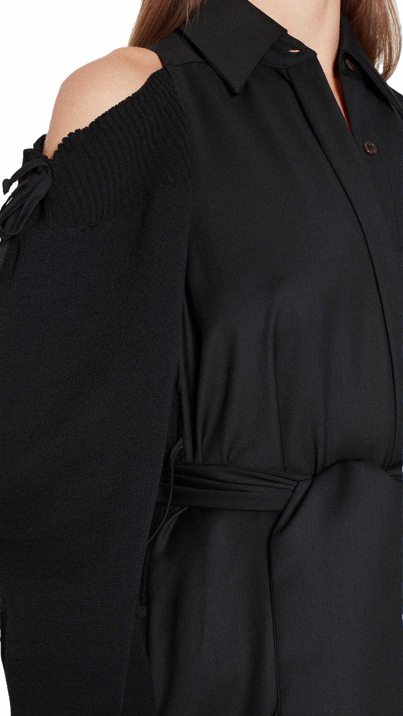 Maude Shirt Dress Women Black, detail – POAN