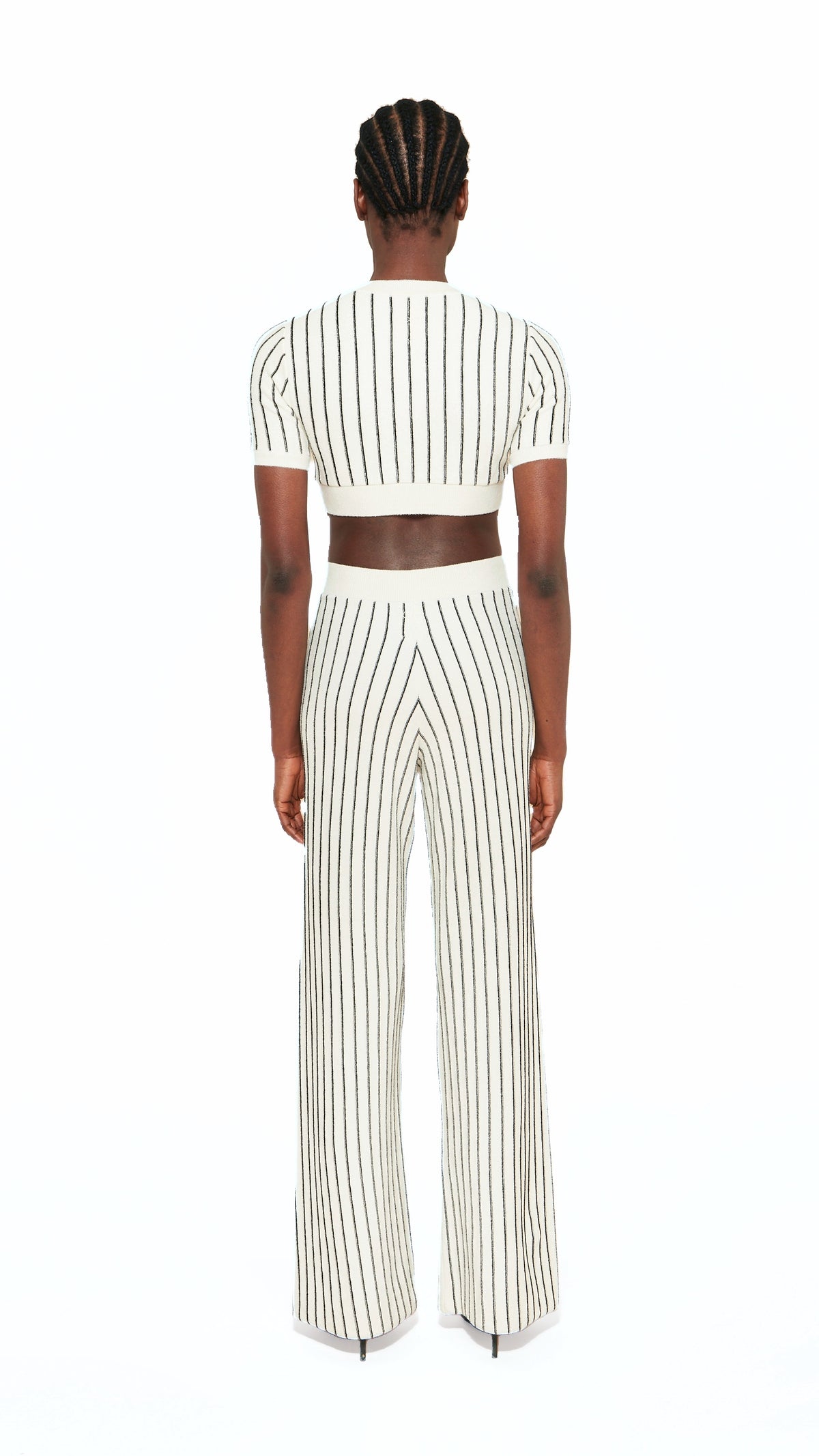 Mausi Cropped Cardigan Women Ivory, back view – POAN