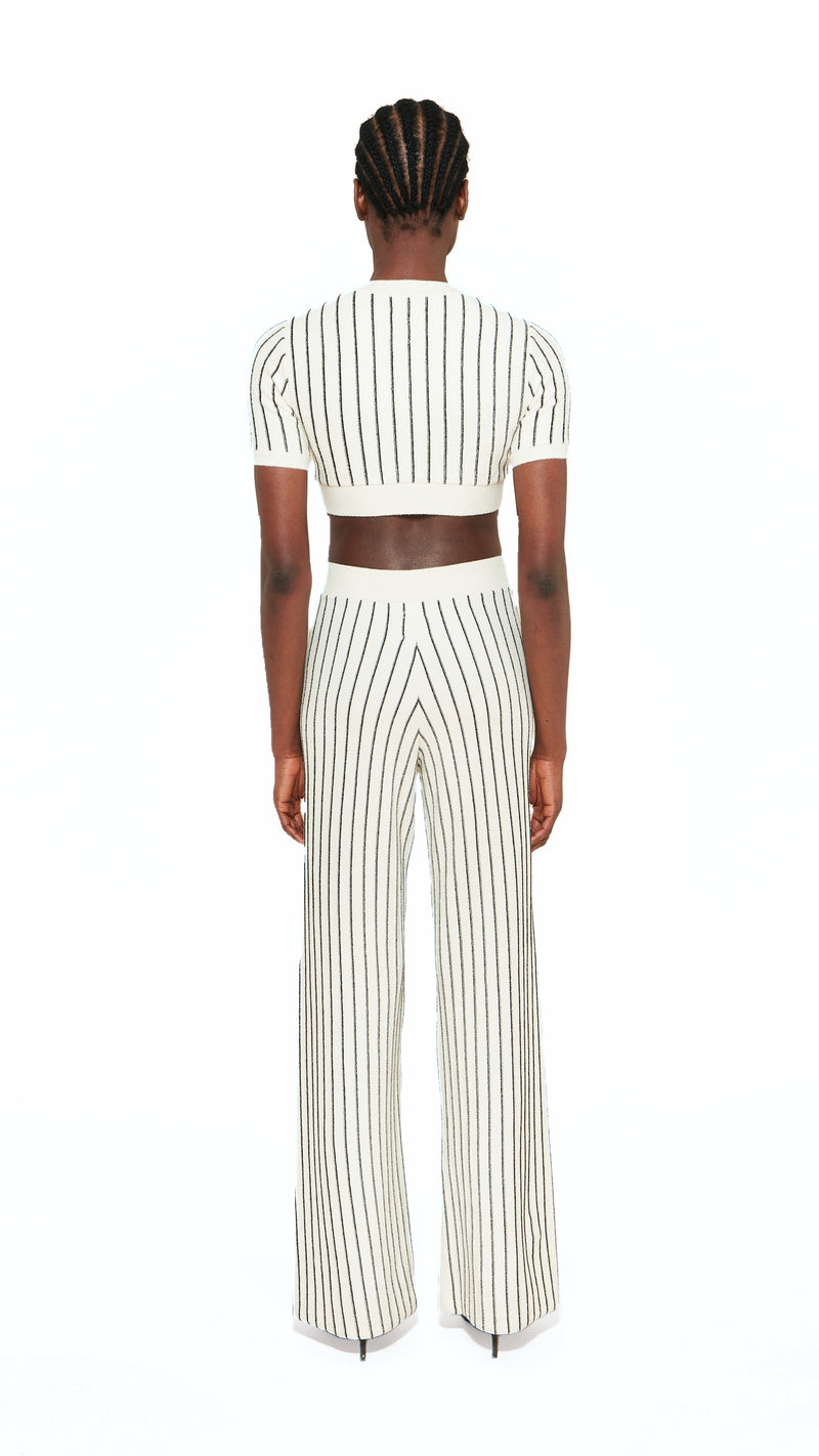 Mausi Cropped Cardigan Women Ivory, back view – POAN