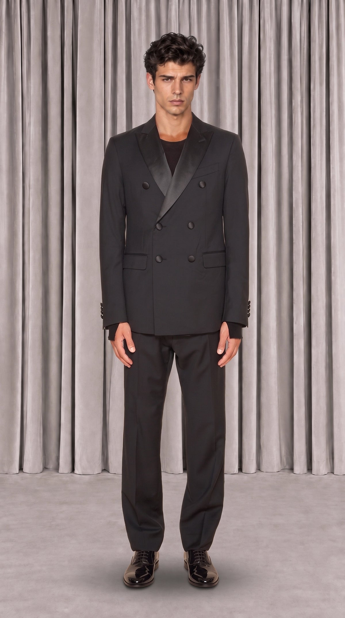 Michael Evening Jacket Black Men, front view – POAN