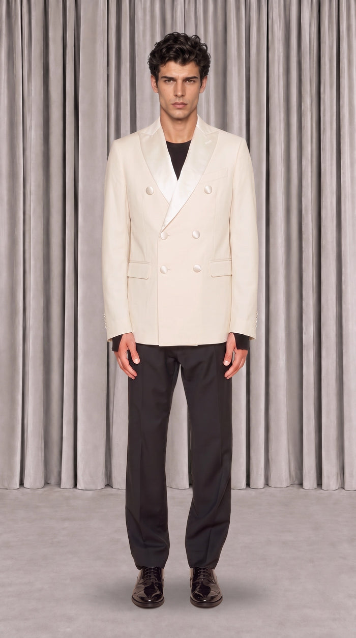 Michael Evening Jacket Ivory Men, front view – POAN