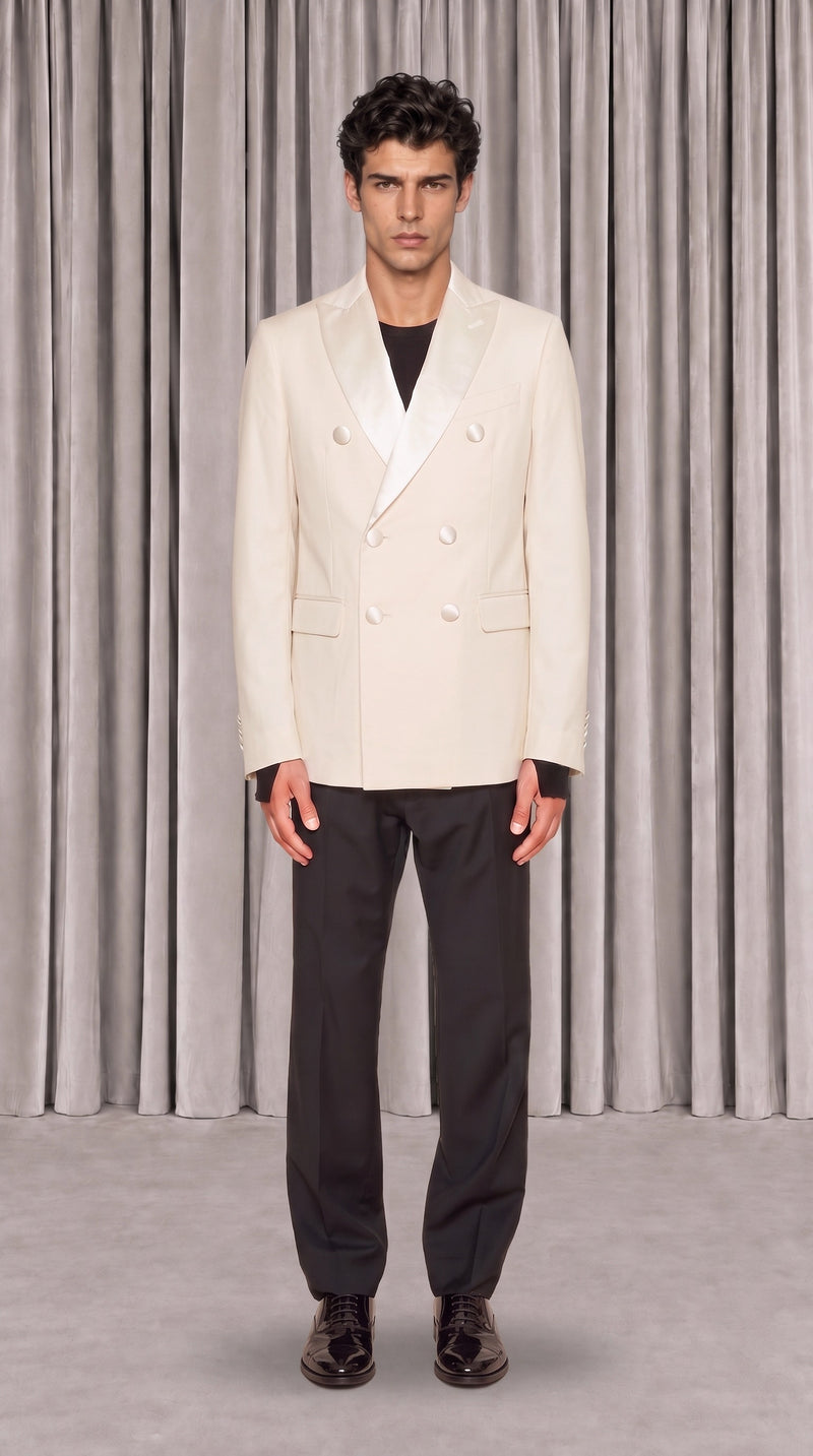 Michael Evening Jacket Ivory Men, front view – POAN