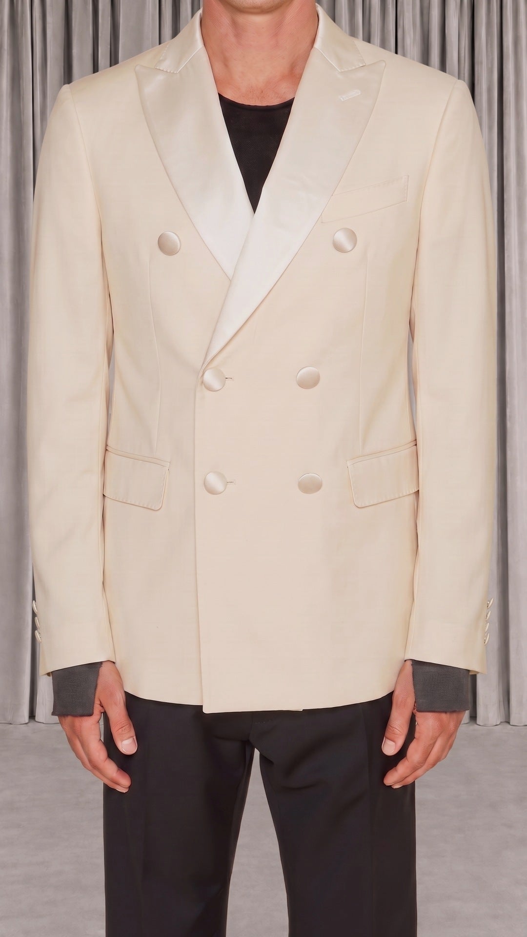 Michael Evening Jacket Ivory Men, detail – POAN