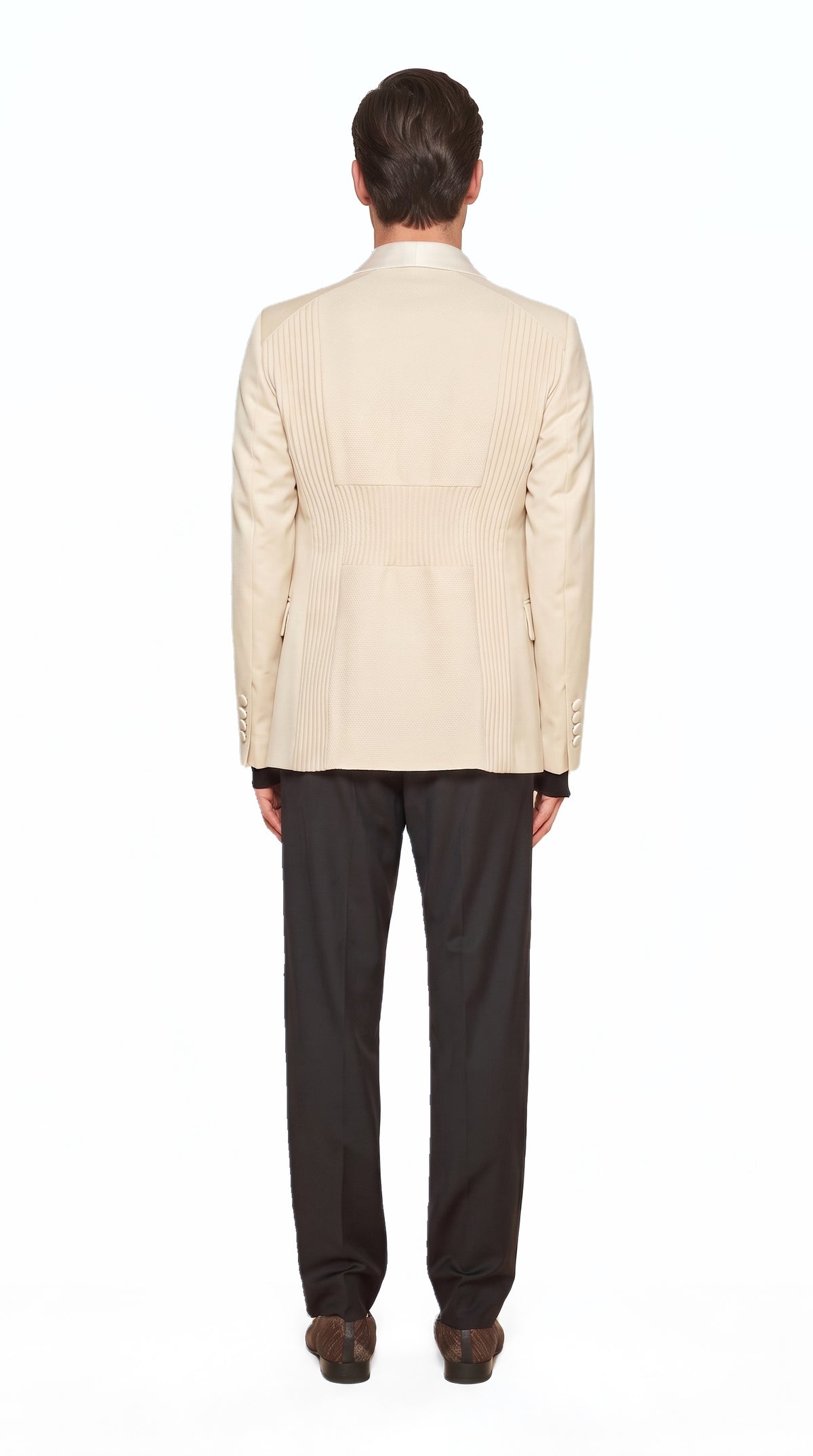 Michael Evening Jacket Ivory Men, back view – POAN