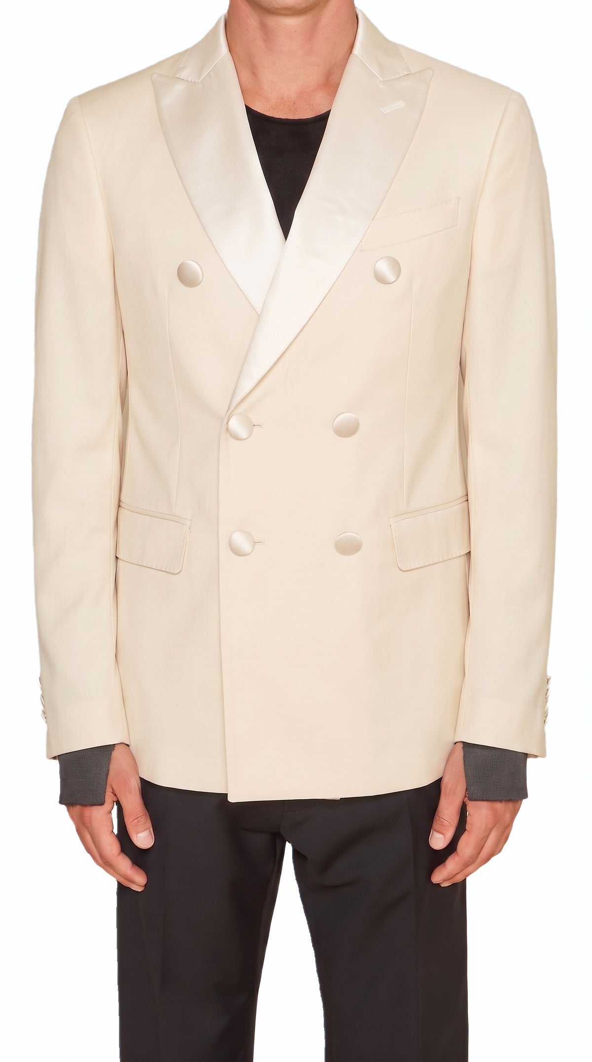 Michael Evening Jacket Ivory Men, detail – POAN