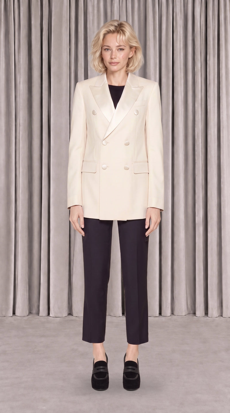 Michael Evening Jacket Ivory Women, front view – POAN