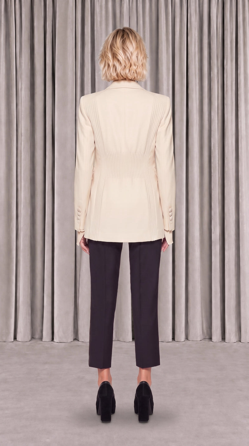Michael Evening Jacket Ivory Women, back view – POAN