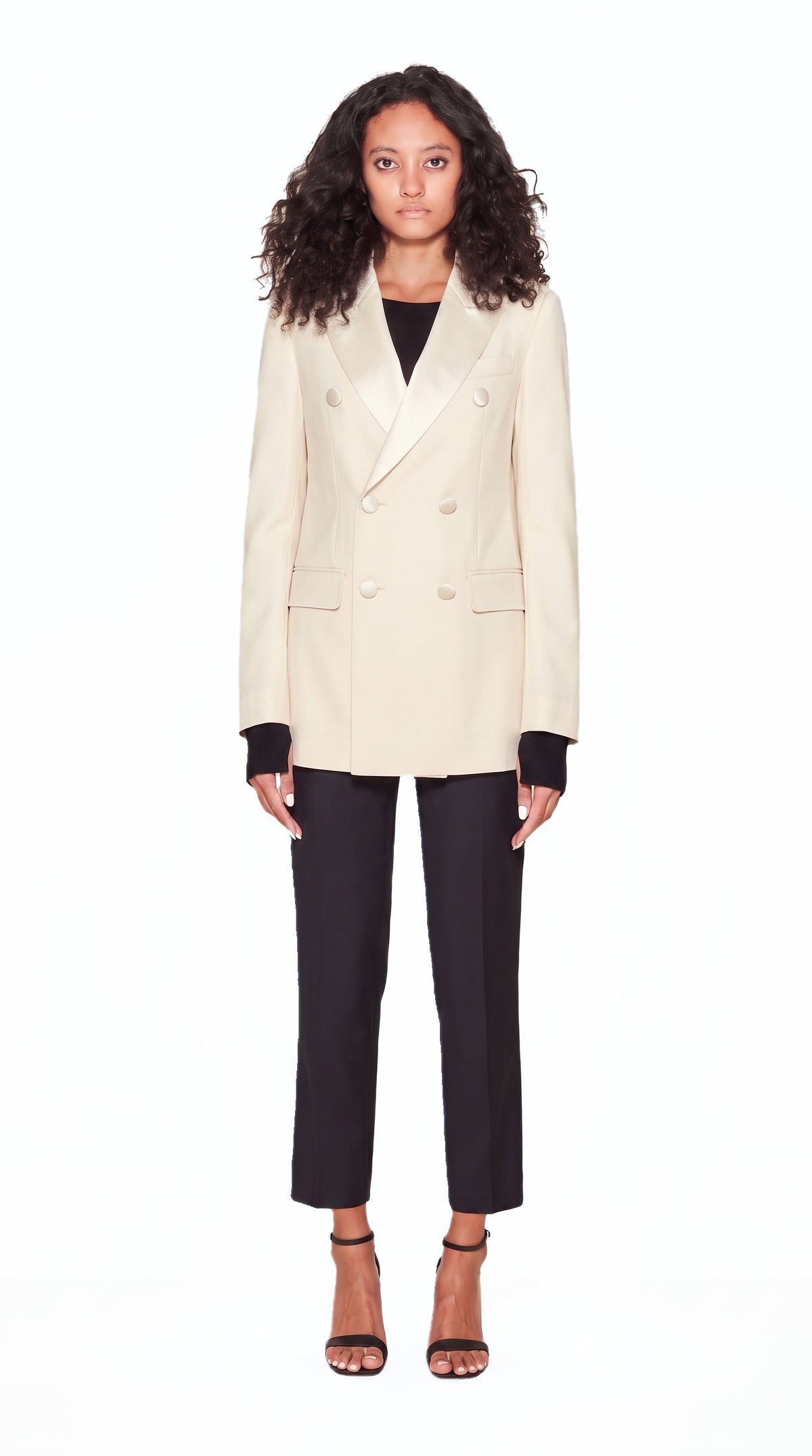 Michael Evening Jacket Ivory Women, front view – POAN