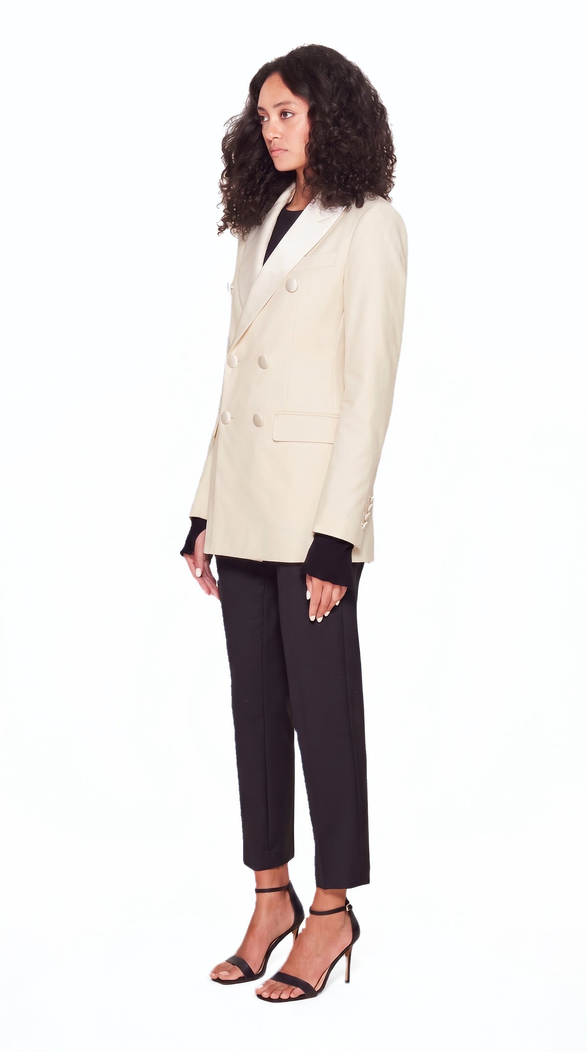 Michael Evening Jacket Ivory Women, side view – POAN