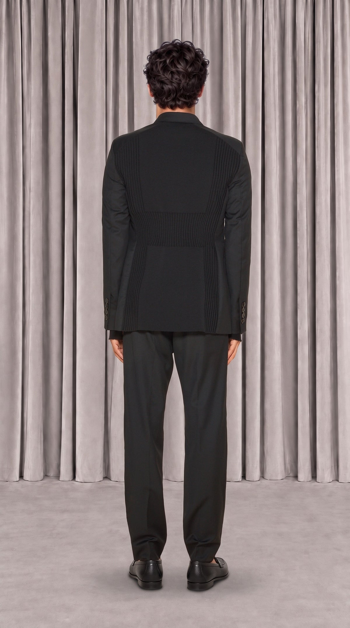 Michael Jacket Men Black, back view – POAN