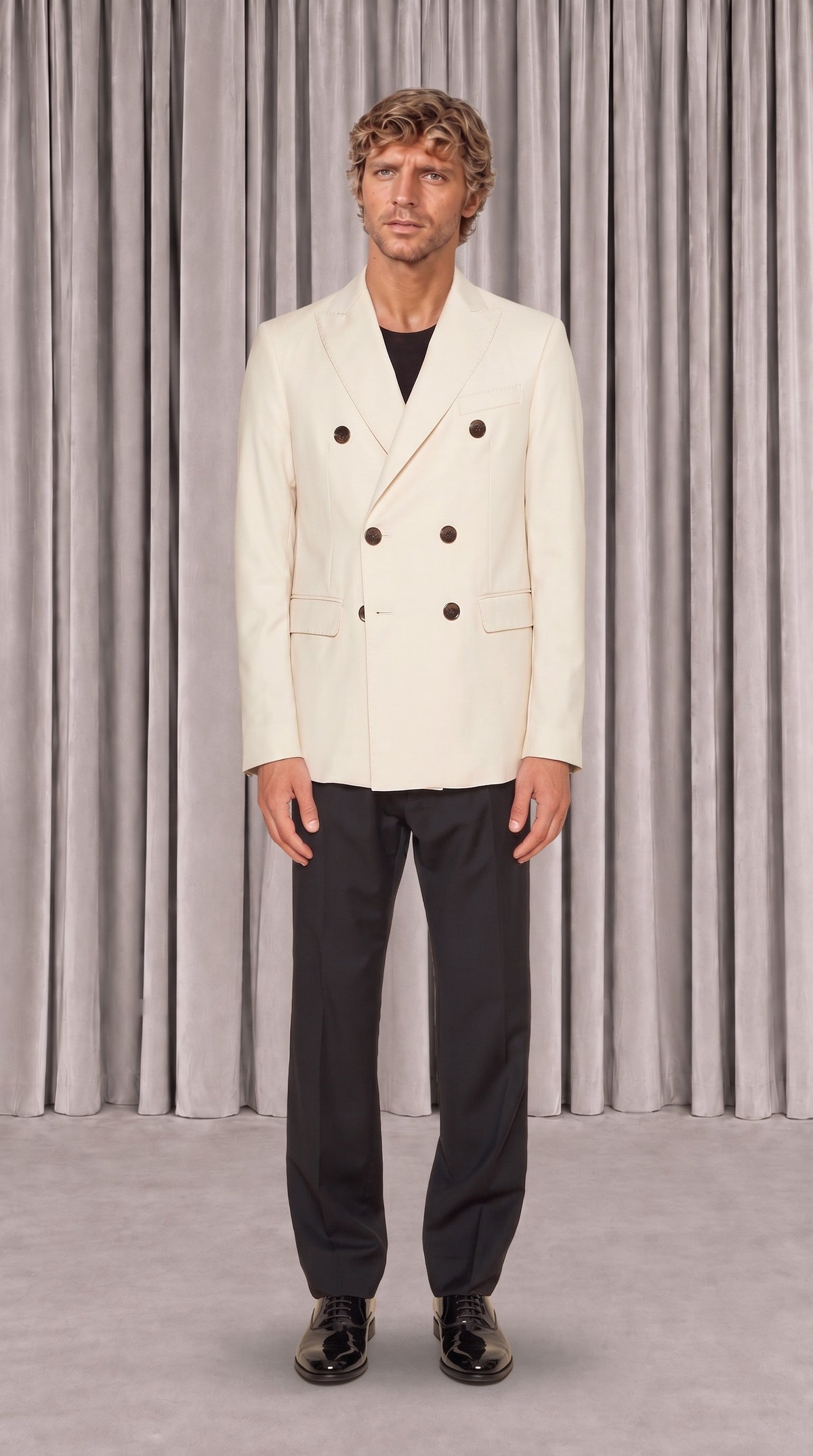 Michael Jacket Men Ivory, front view – POAN