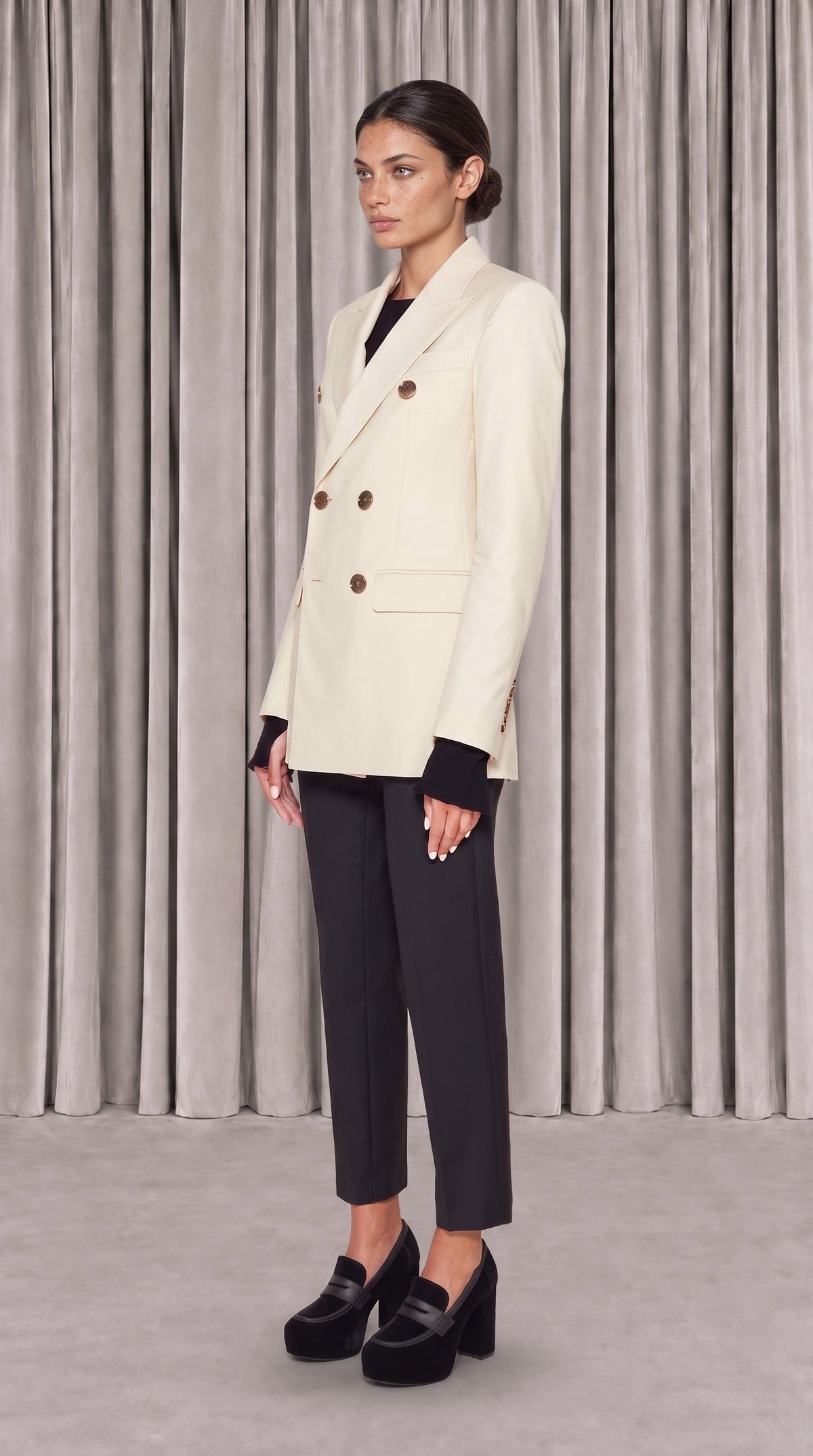 Michael Jacket Women Ivory, side view – POAN