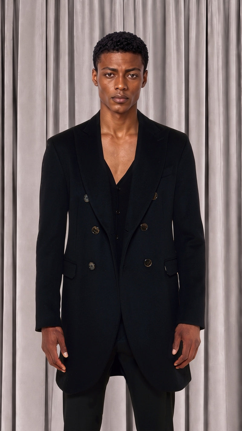 Michael Melton Overcoat Men Black, detail – POAN