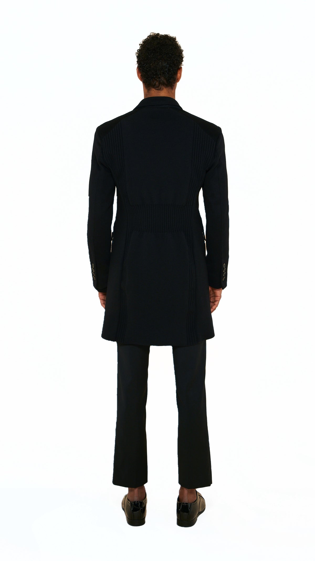 Michael Melton Overcoat Men Black, back view – POAN