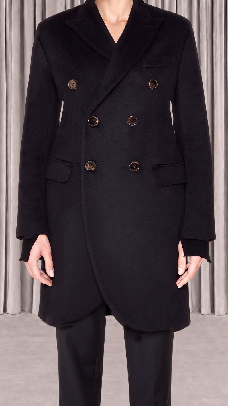Michael Melton Overcoat Women Black, detail – POAN