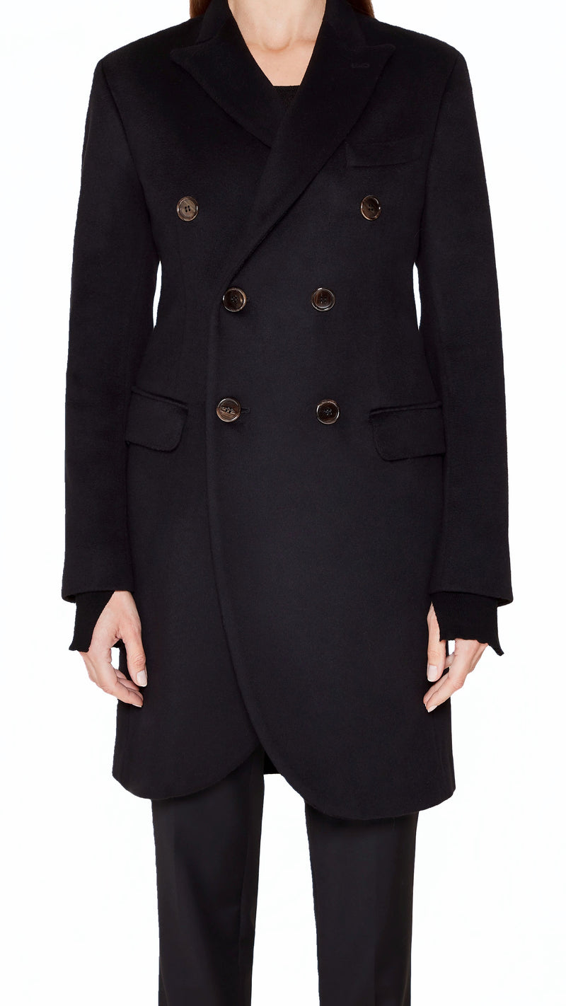 Michael Melton Overcoat Women Black, detail – POAN