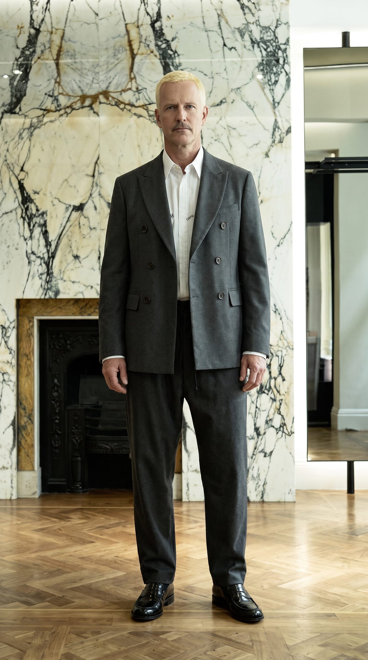 Michael DB Alpaca Flannel Jacket Grey Men