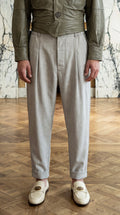 Fender Drop Crotch Trousers Comfort Micropattern Wool Basket Men