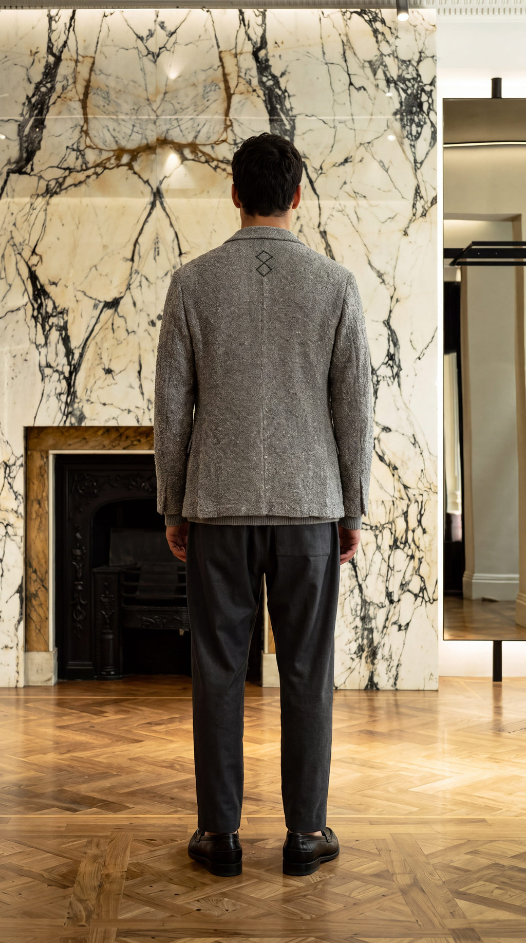 Nicholas Jacket Broken Stitch Silver Men