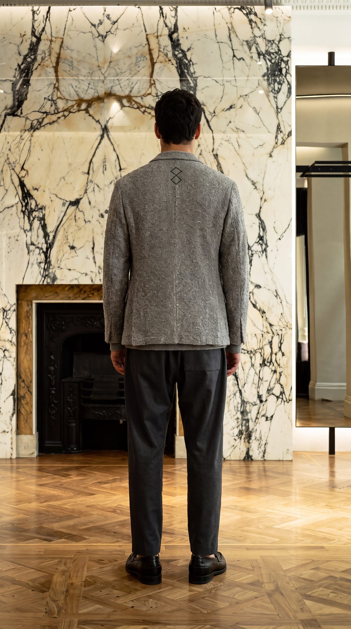 Nicholas Jacket Broken Stitch Silver Men