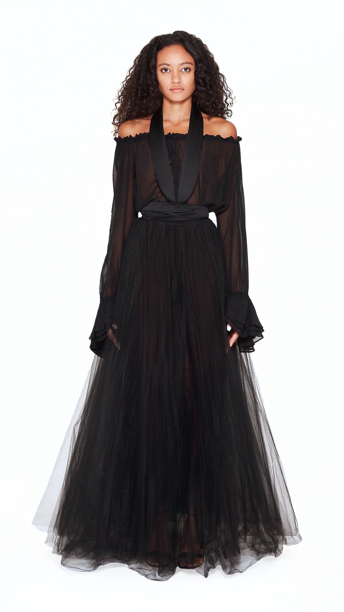 Noir Smoking Couture Dress Women Black, front view – POAN