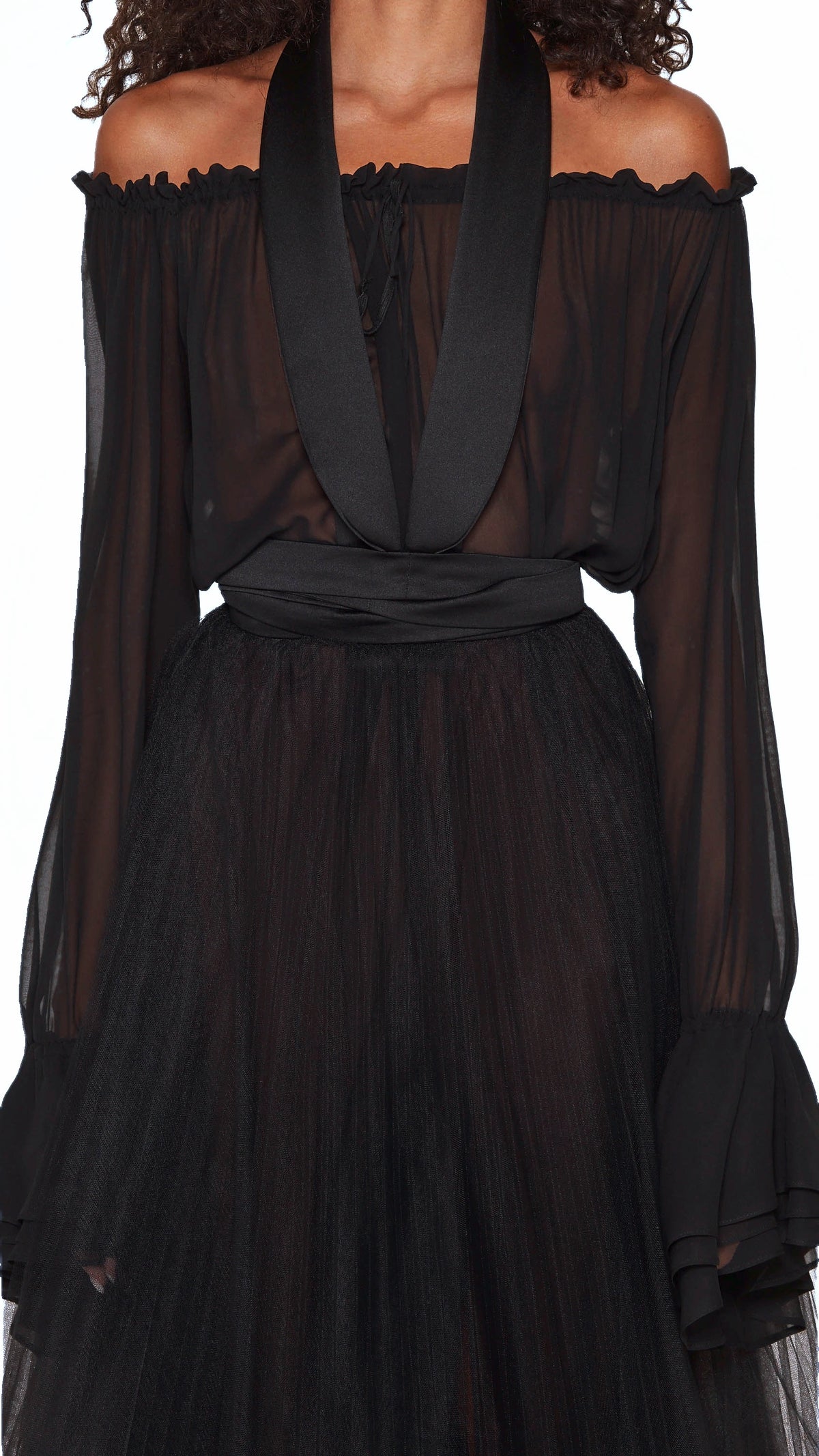 Noir Smoking Couture Dress Women Black, detail – POAN