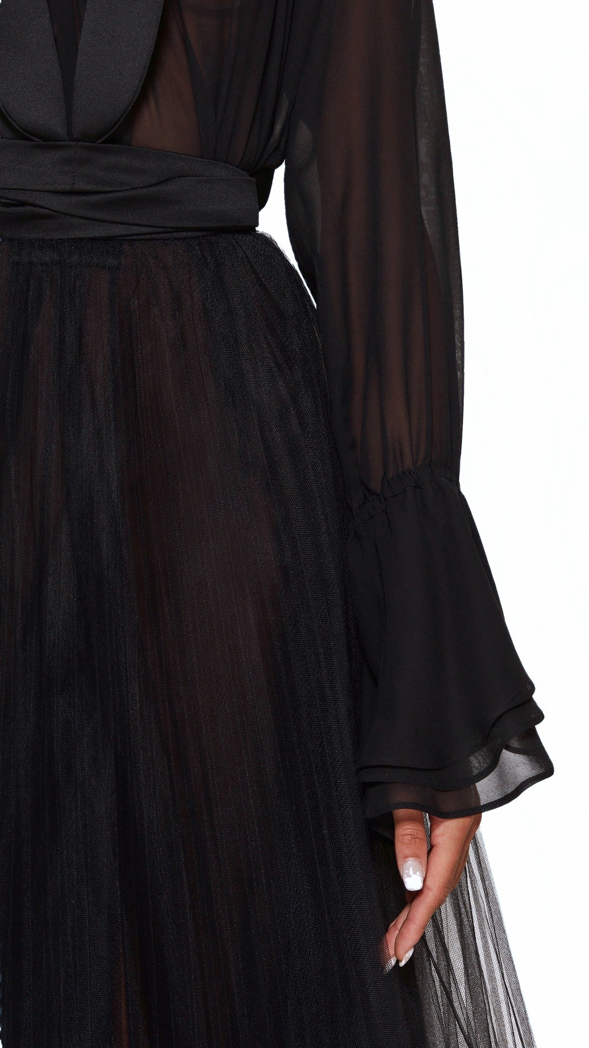 Noir Smoking Couture Dress Women Black, detail – POAN