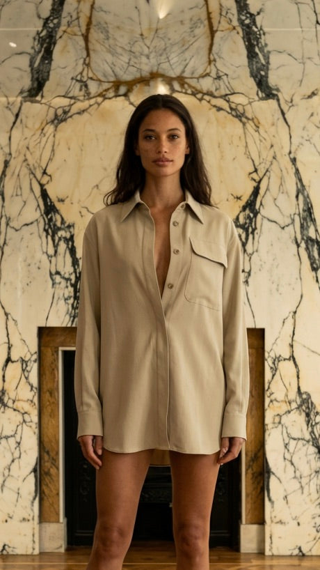 Paul Shirt Oversized Women Chalk