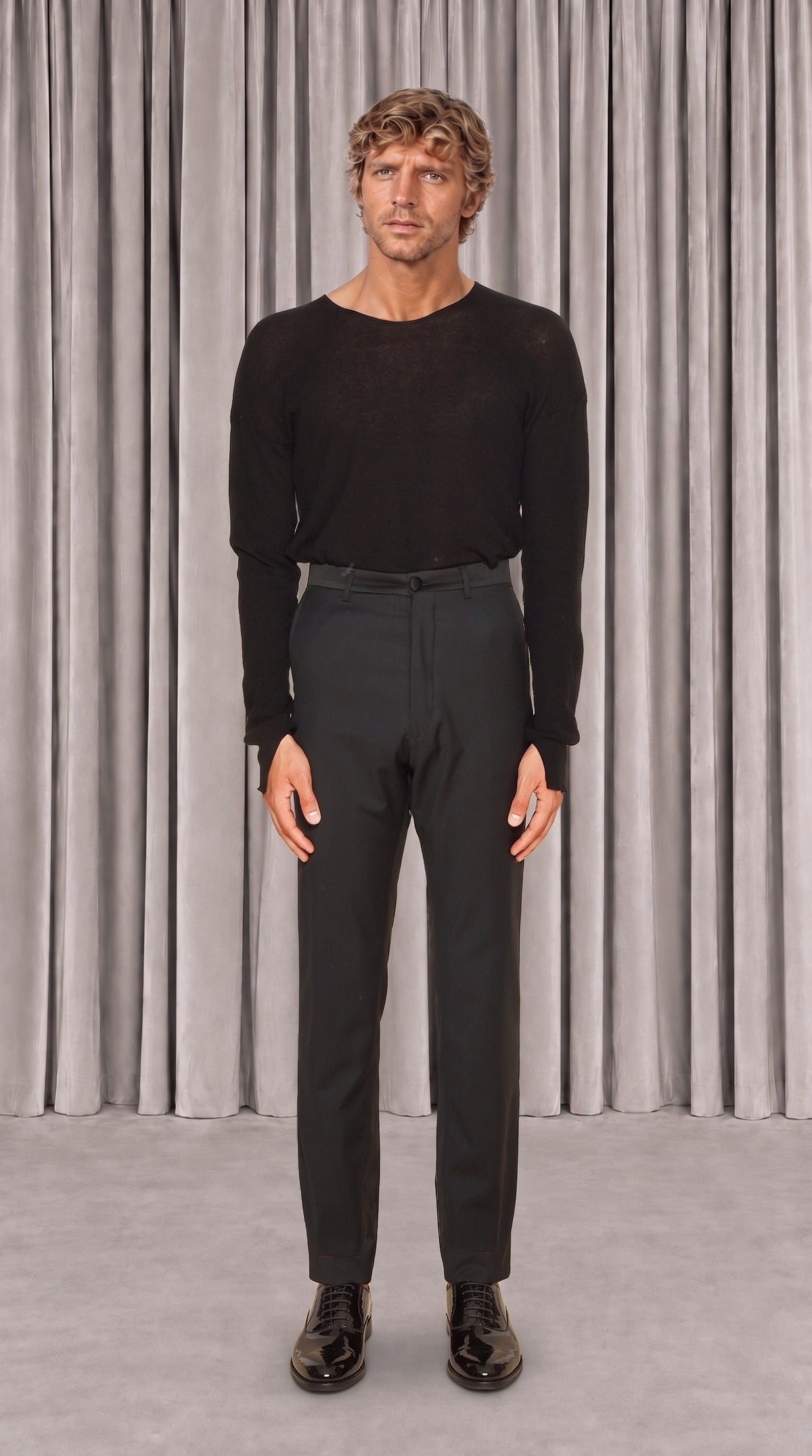 Prince Smoking Trousers Men Black, front view – POAN