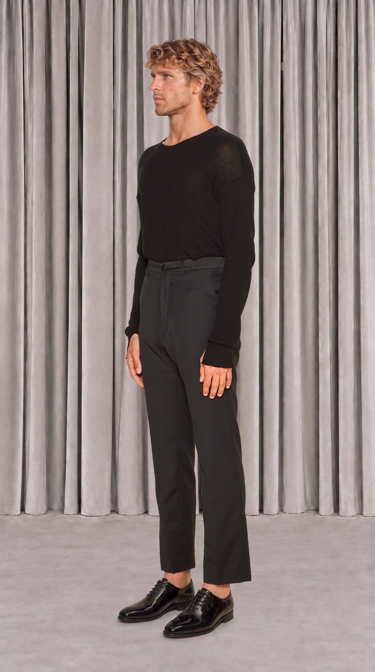 Prince Smoking Trousers Men Black, side view – POAN