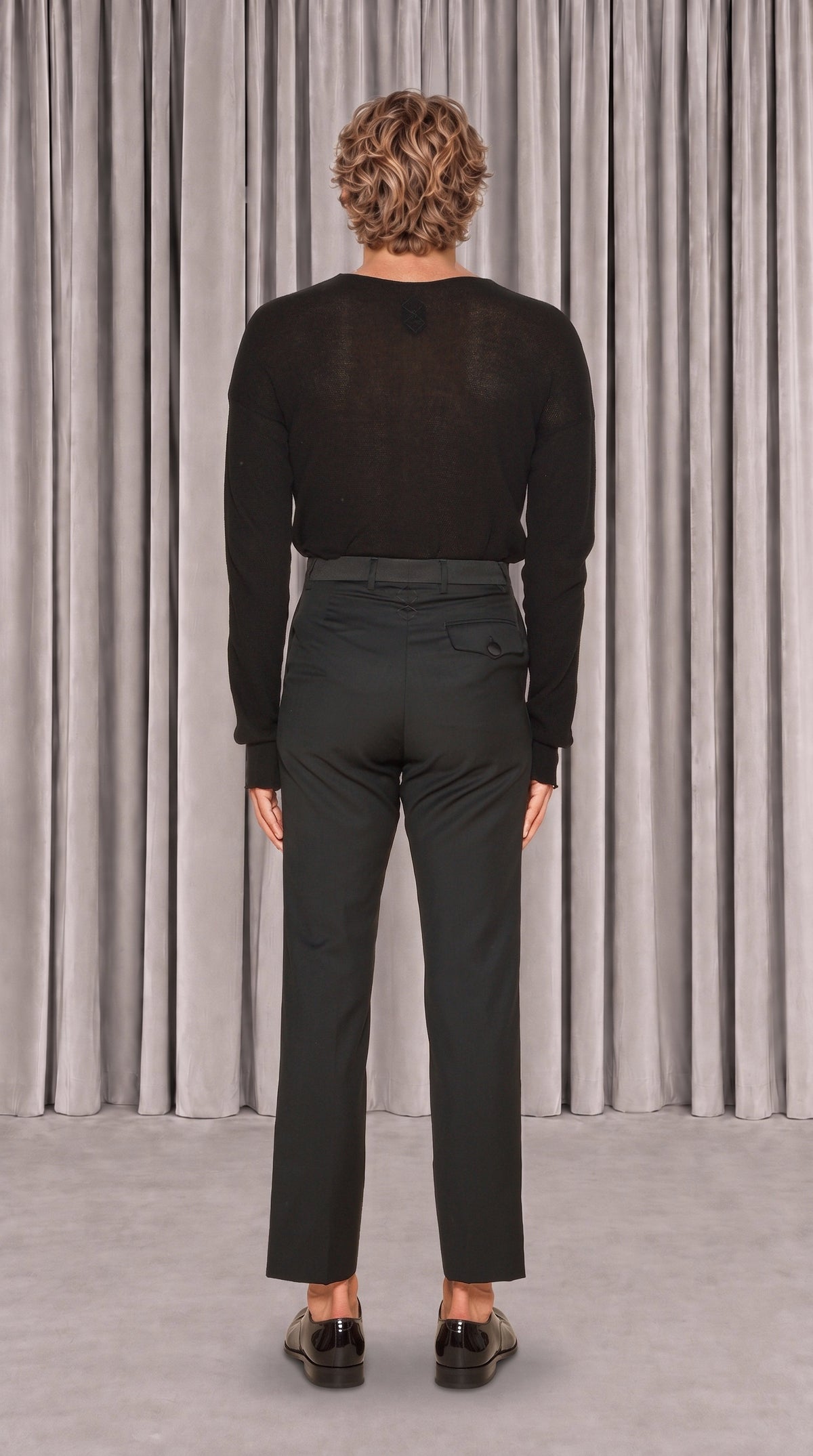 Prince Smoking Trousers Men Black, back view – POAN
