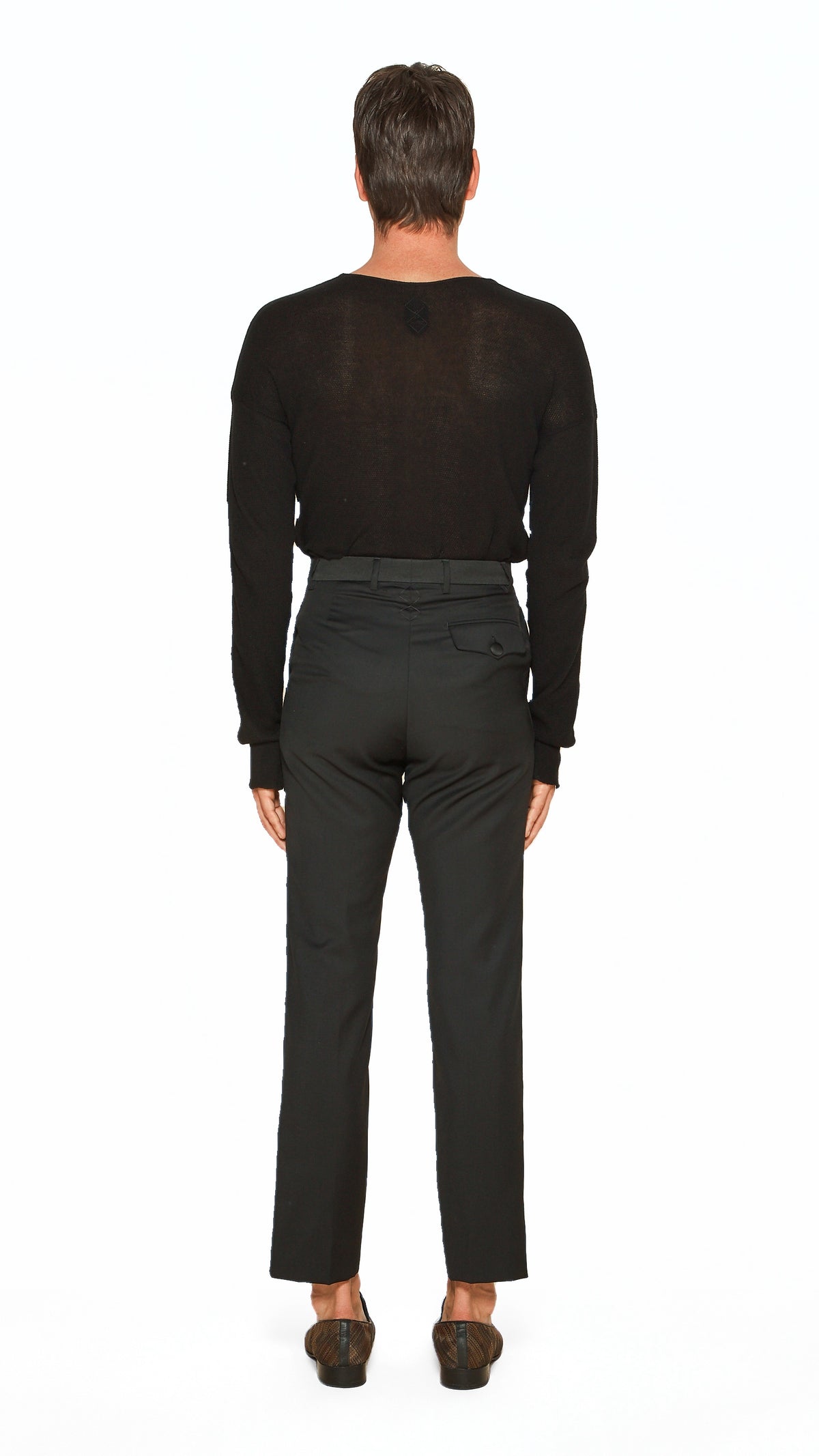 Prince Smoking Trousers Men Black, back view – POAN
