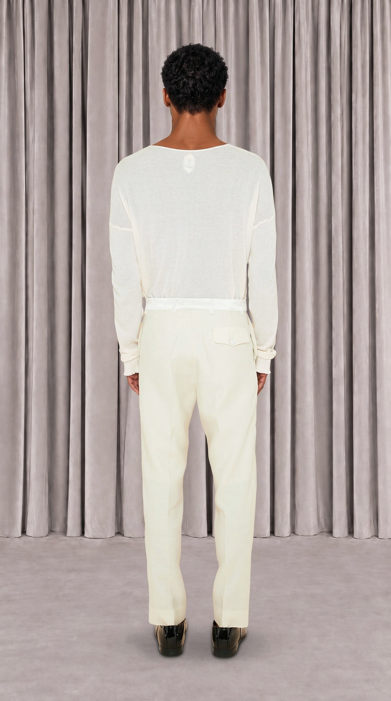 Prince Smoking Trousers Men Ivory, back view – POAN