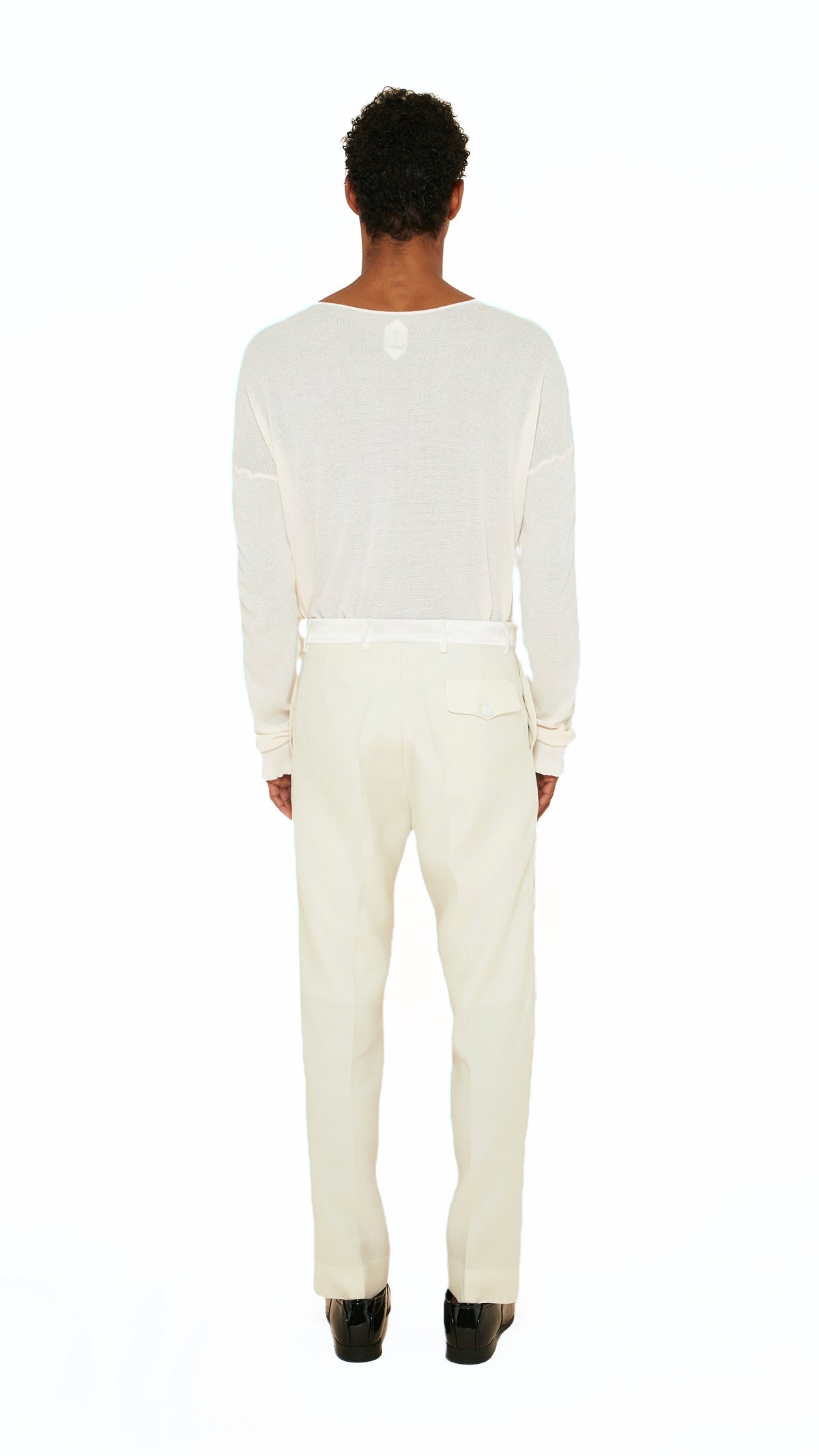 Prince Smoking Trousers Men Ivory, back view – POAN
