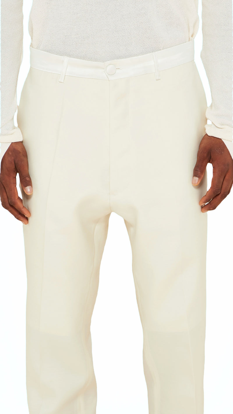Prince Smoking Trousers Men Ivory, detail – POAN
