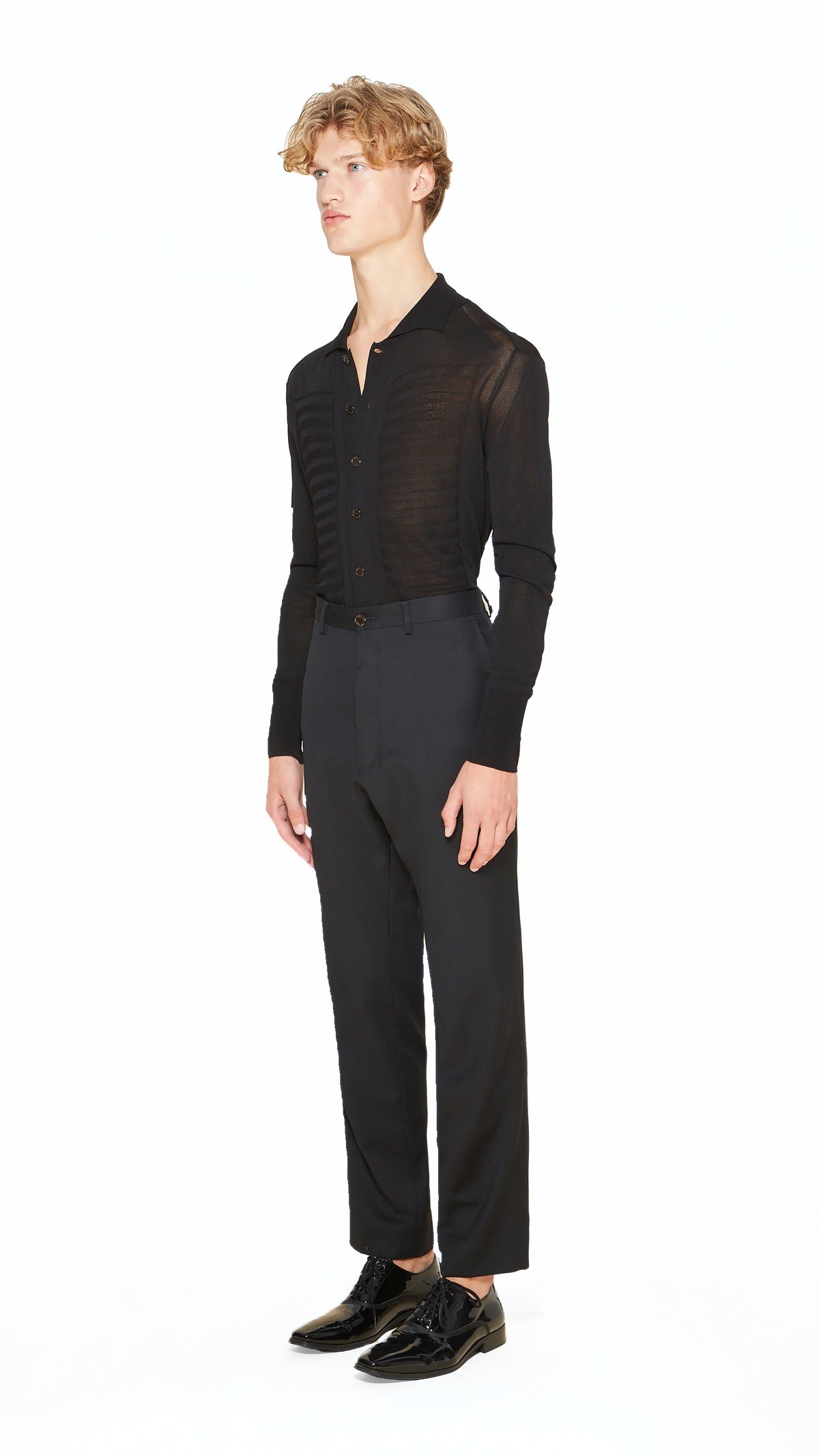 Prince Trousers Men Black, side view – POAN