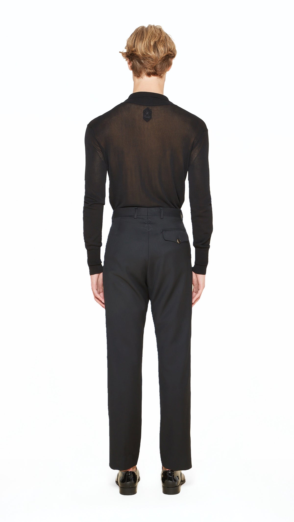 Prince Trousers Men Black, back view – POAN