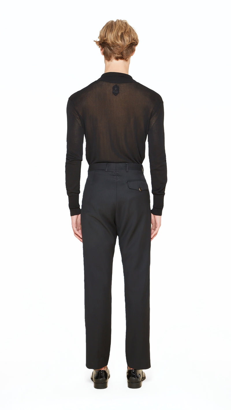 Prince Trousers Men Black, back view – POAN