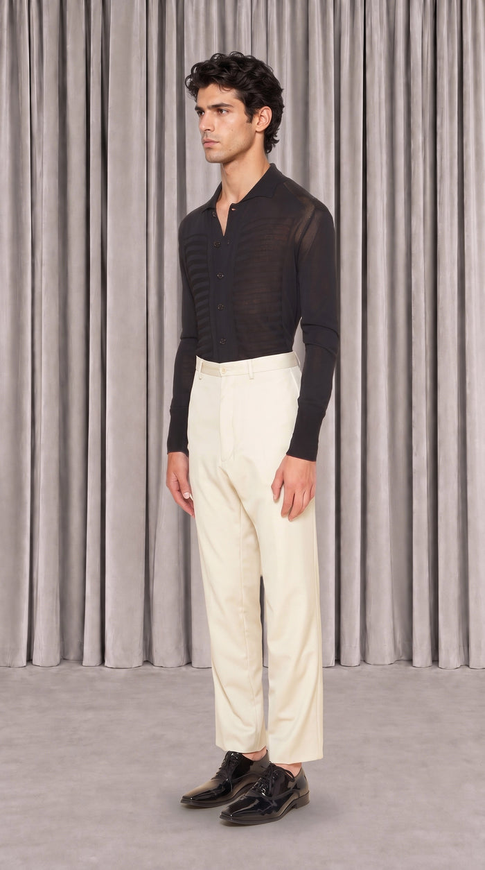 Prince Trousers Men Ivory, side view – POAN