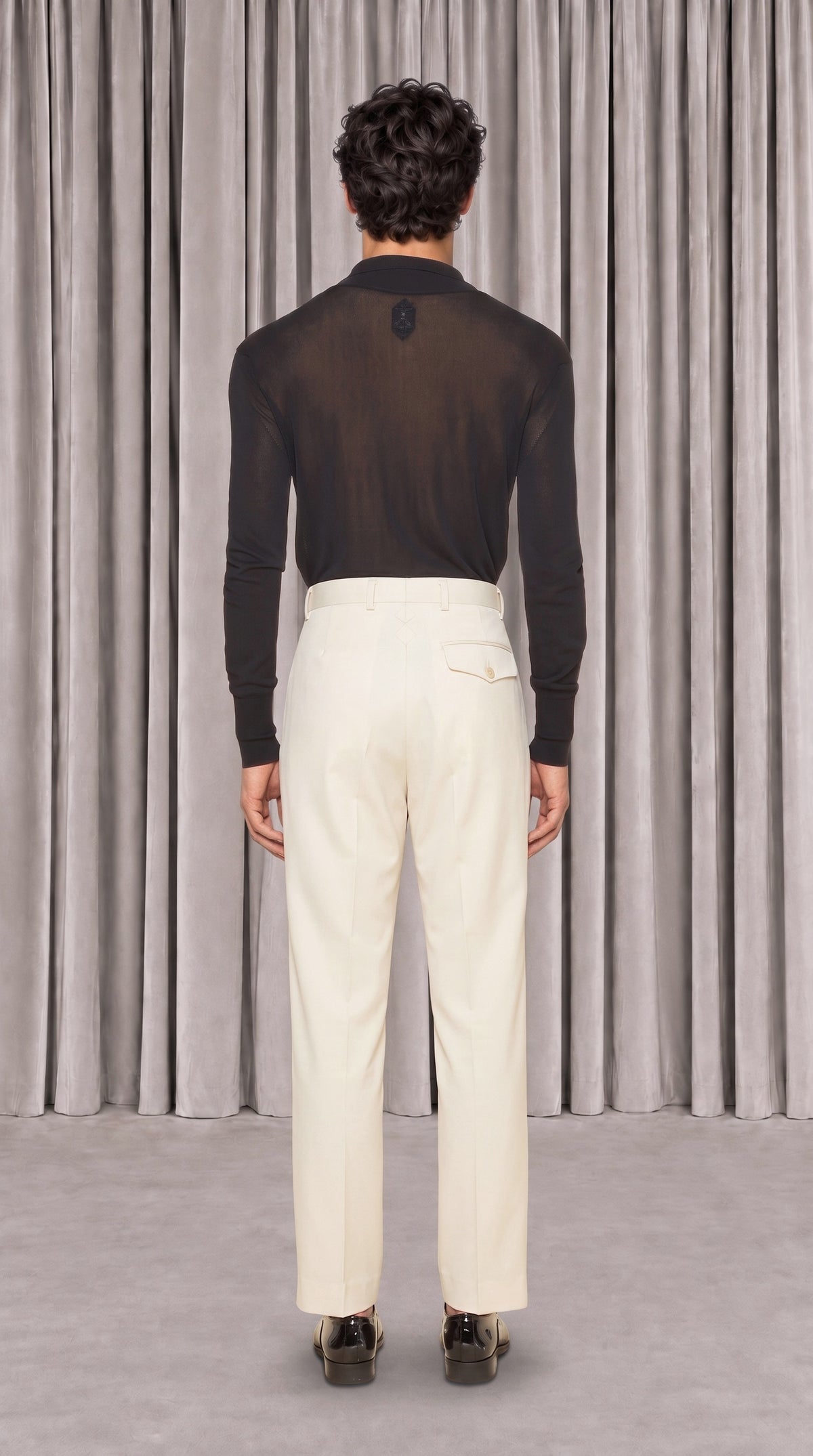 Prince Trousers Men Ivory, back view – POAN