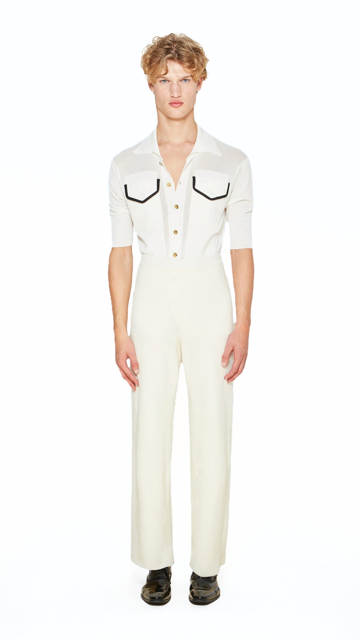 Prince Trousers Men Ivory, front view – POAN