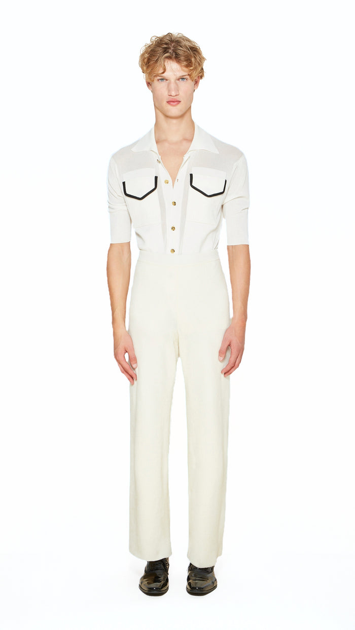 Prince Trousers Men Ivory, front view – POAN