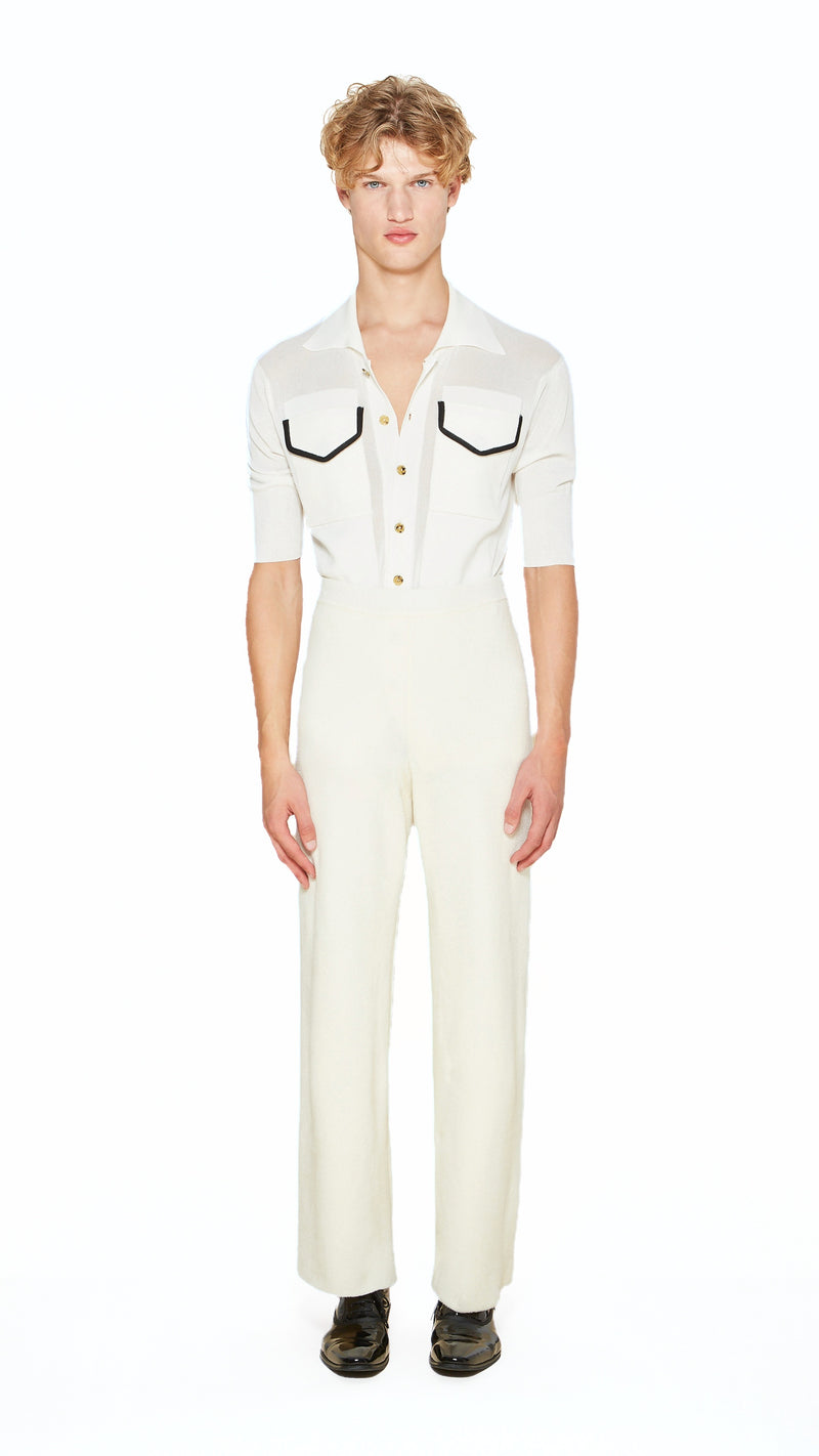 Prince Trousers Men Ivory, front view – POAN