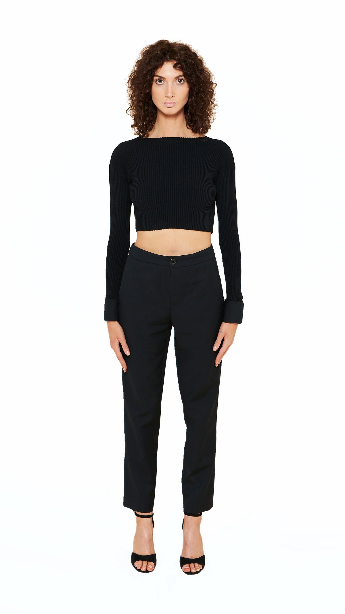 Queen Trousers Women Black, front view – POAN