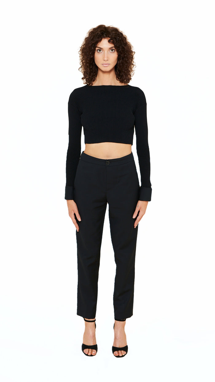 Queen Trousers Women Black, front view – POAN