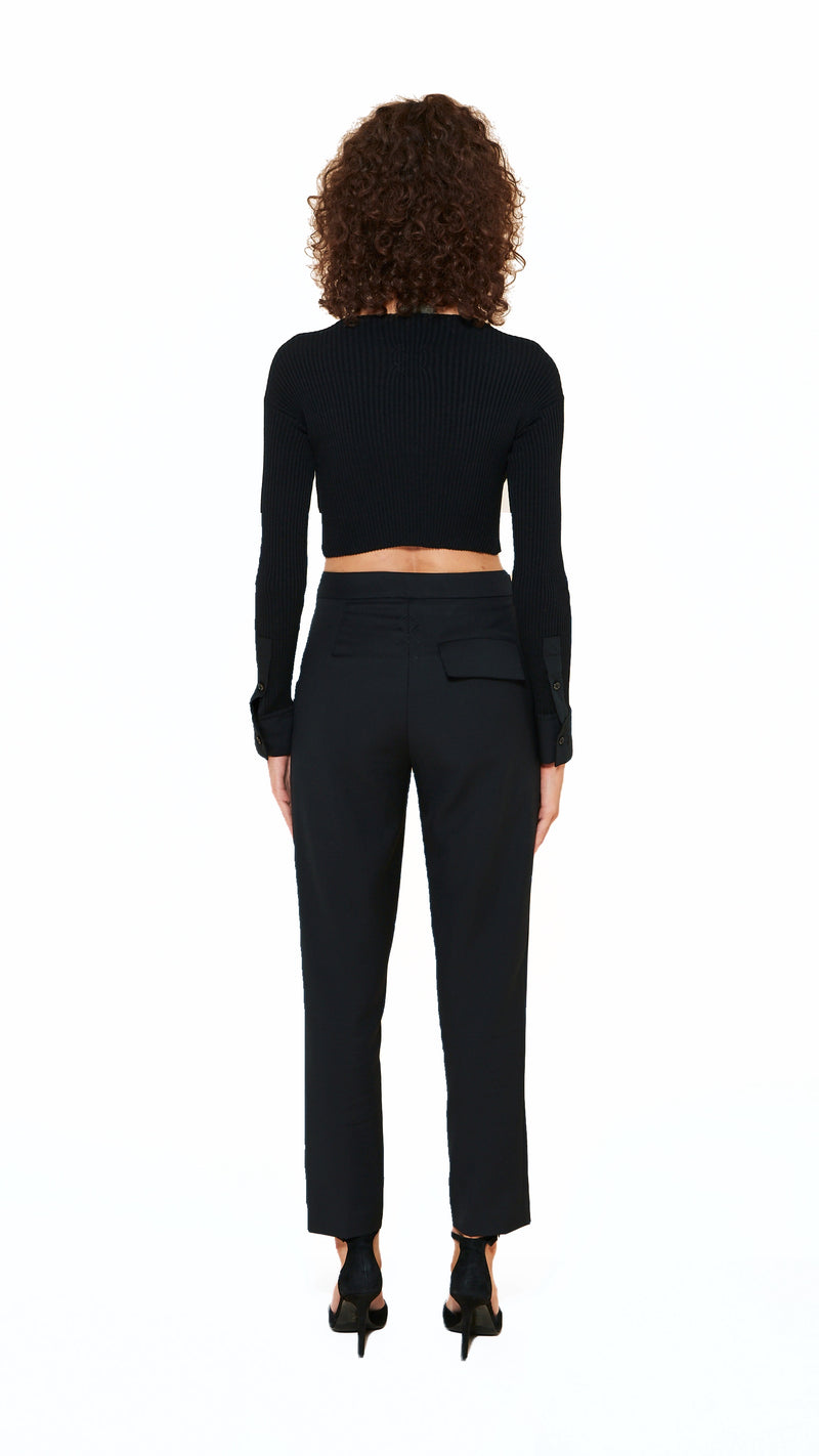 Queen Trousers Women Black, back view – POAN