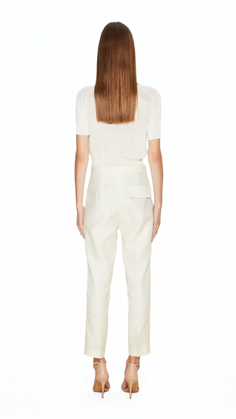 Queen Trousers Women Ivory, back view – POAN