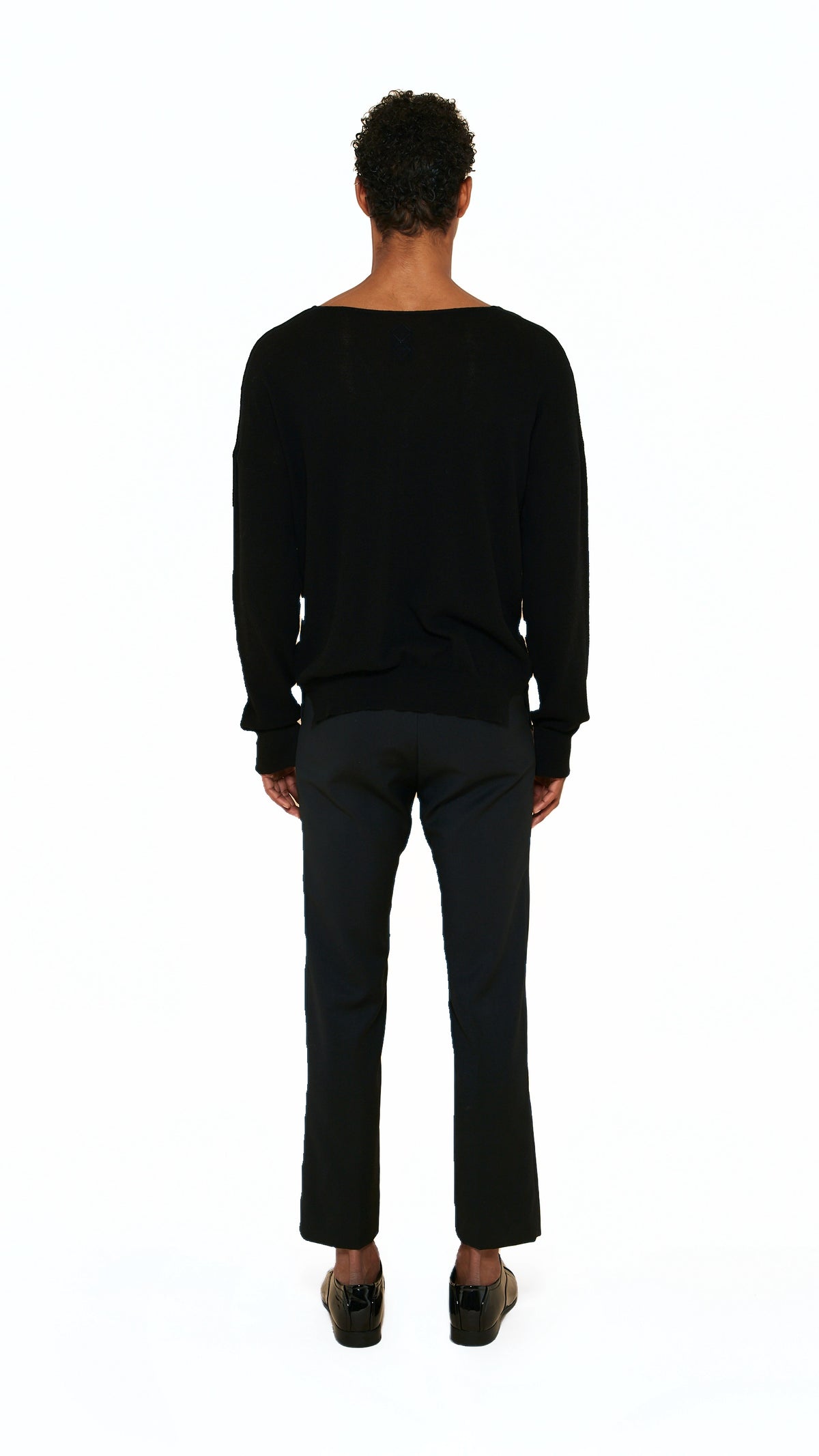 Roberto Cardigan Men Black, back view – POAN