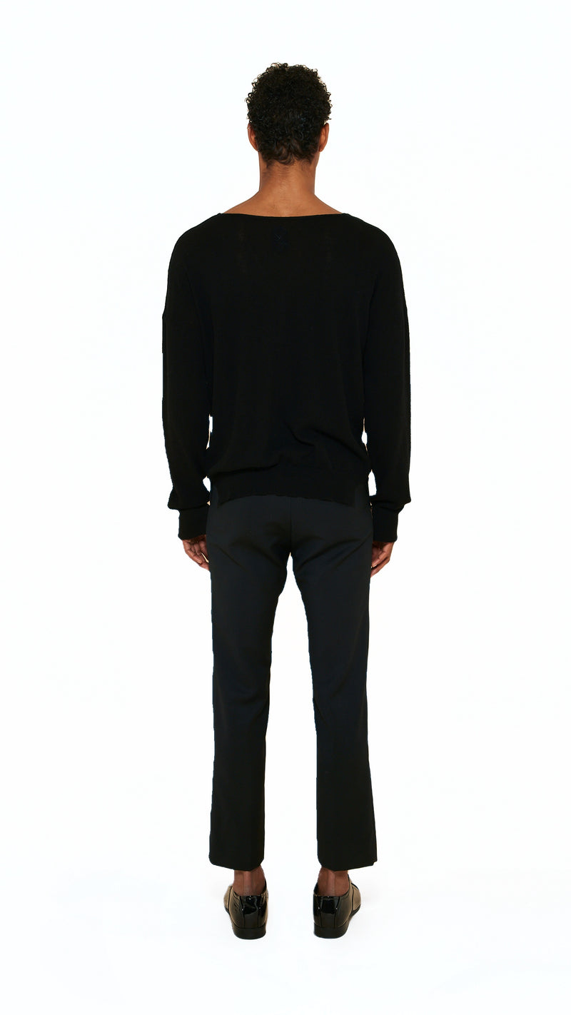 Roberto Cardigan Men Black, back view – POAN